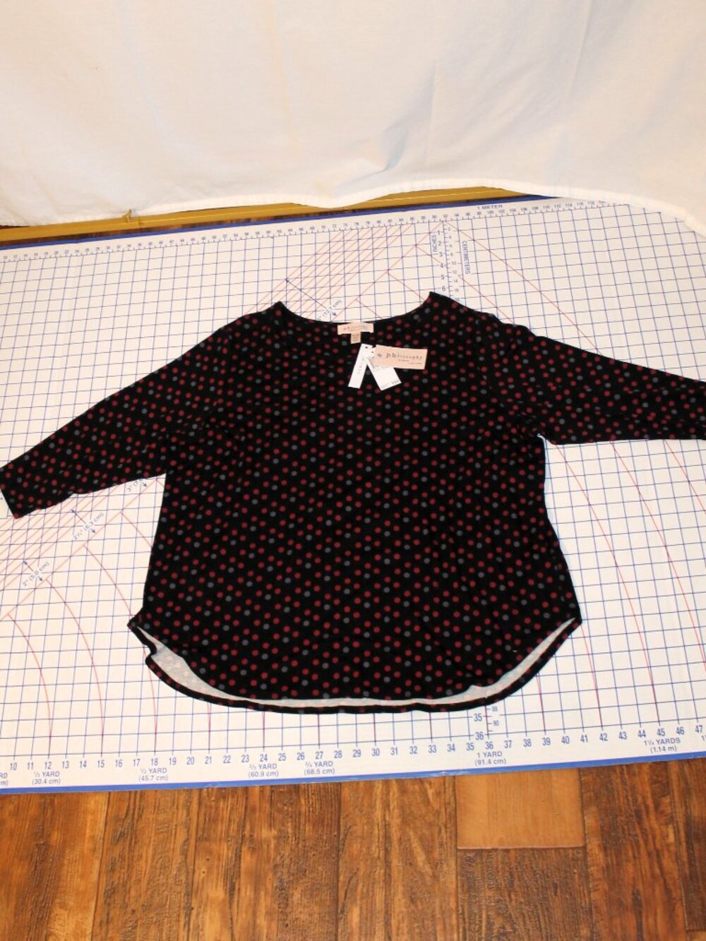 NWT Philosophy 3/4 Sleeve Polka Dot Tee 2X Woman